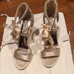 Badgley Mischka Satin and Rhinestone Heels
